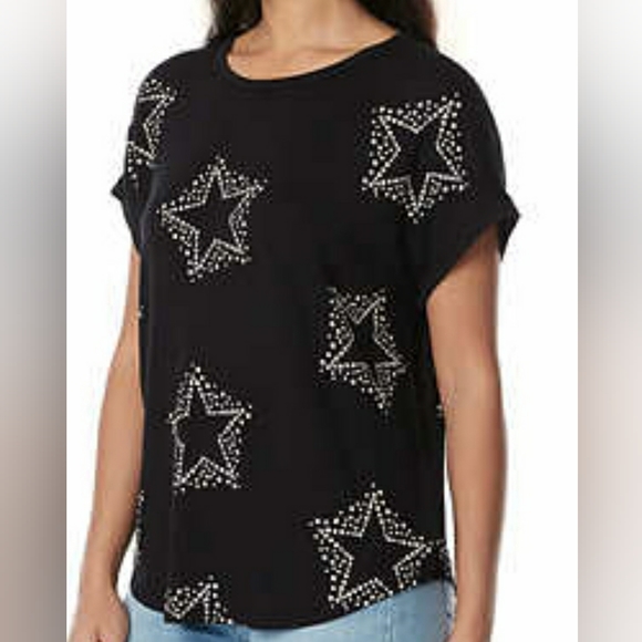 Buffalo Short Sleeve Black Blouse with Stars - Picture 14 of 16